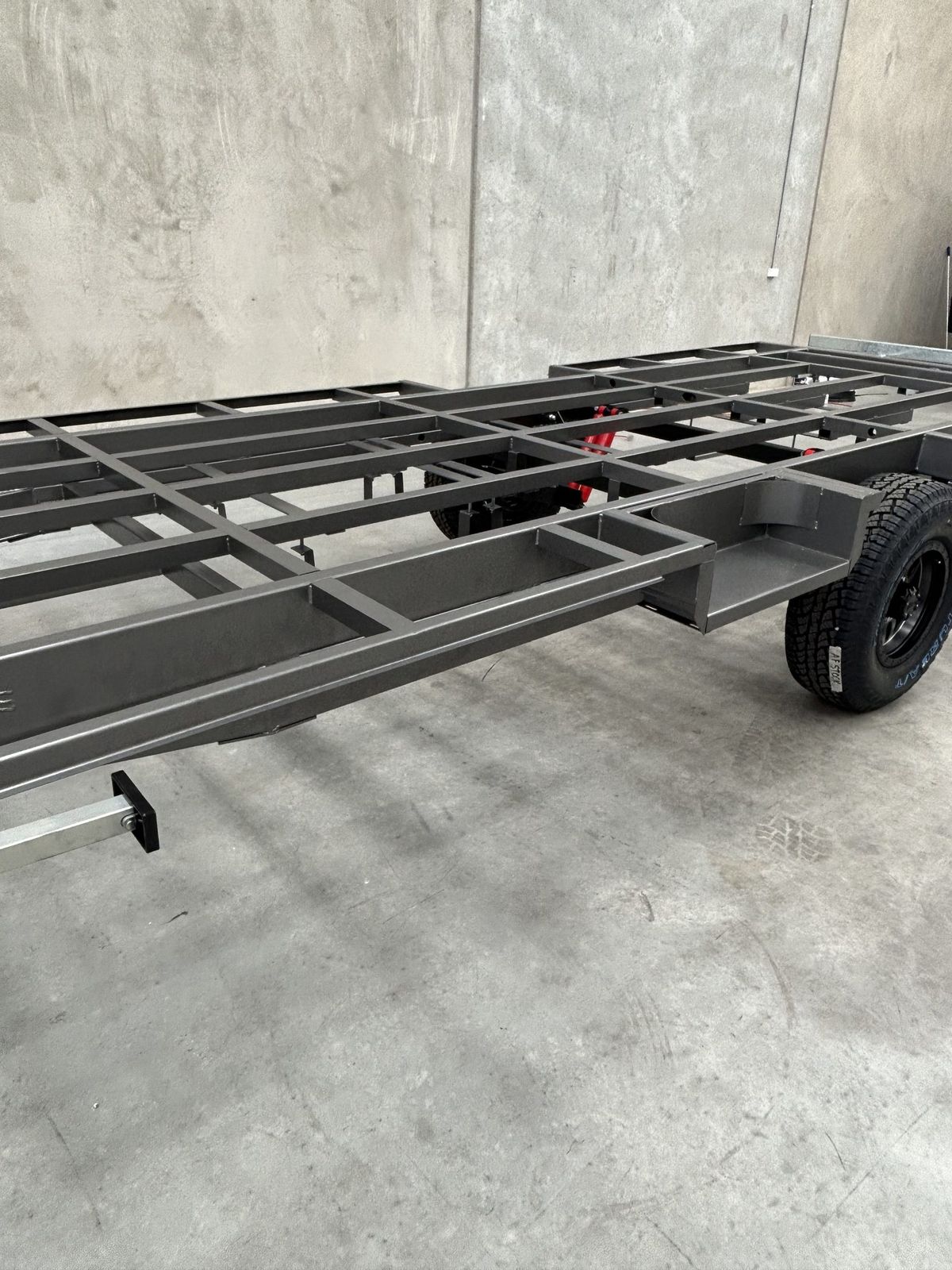 Chassis rails and suspension cradle in detail