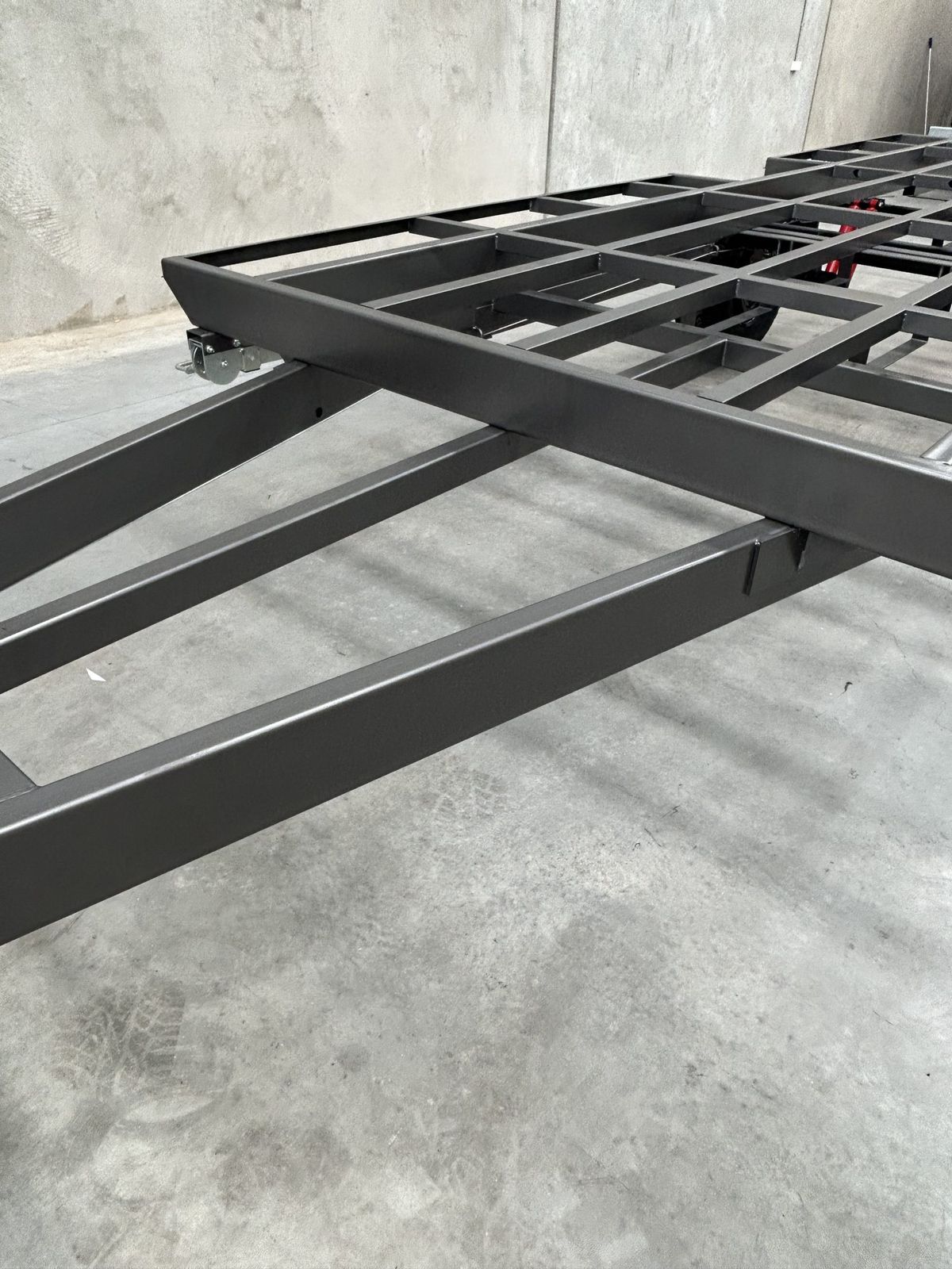 Completed chassis with suspension fitted
