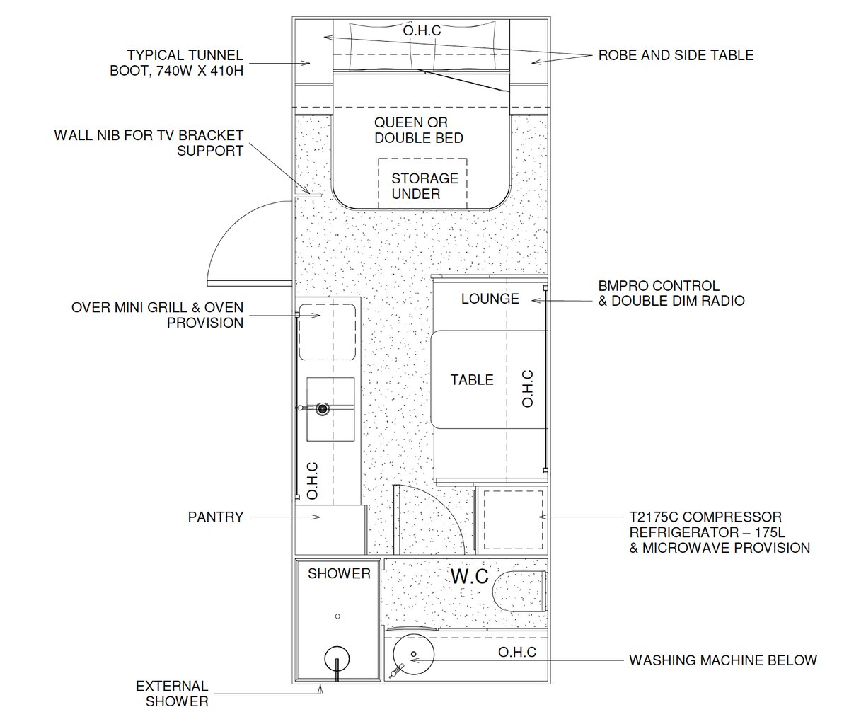 Floor plan of the 19.6ft Fierce Couple Deluxe